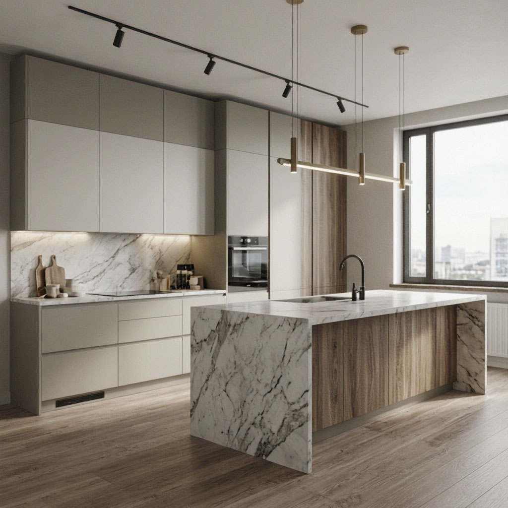 Modern kitchen with custom cabinetry